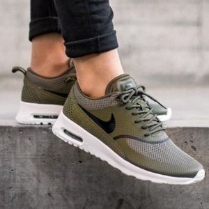 Olive Green Nike Thea Running Shoes